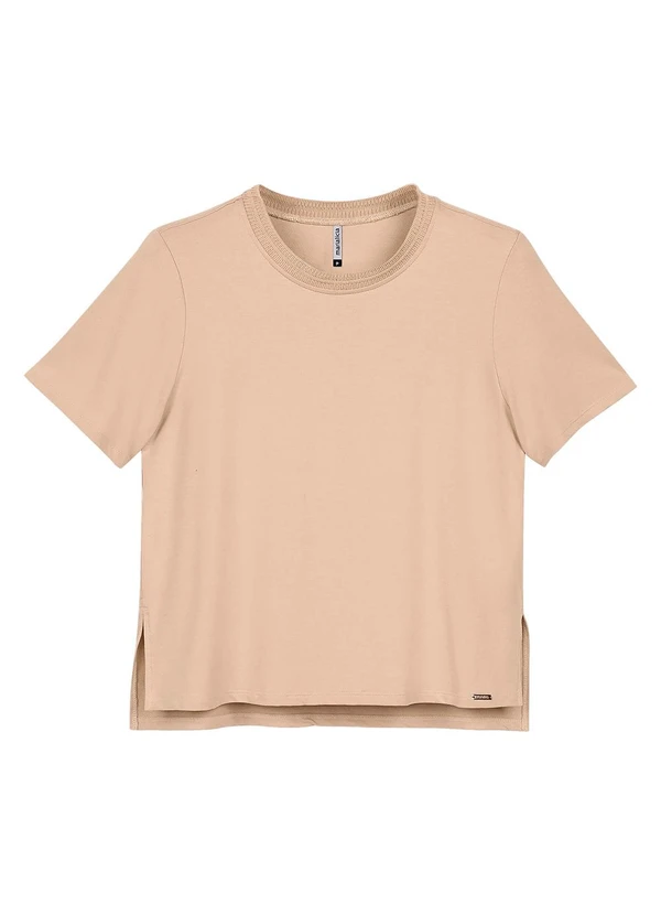 Marialícia - Blusa Feminina Abertura Lateral Bege 4