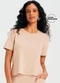 Marialícia - Blusa Feminina Abertura Lateral Bege - variação: Bege