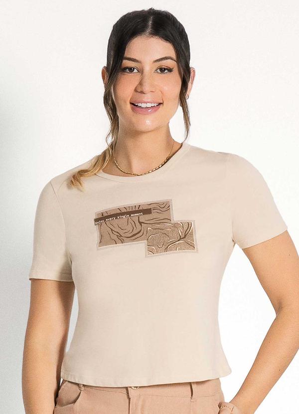 Habana - Blusa Feminina Adulta Basica e Estilosa Bege