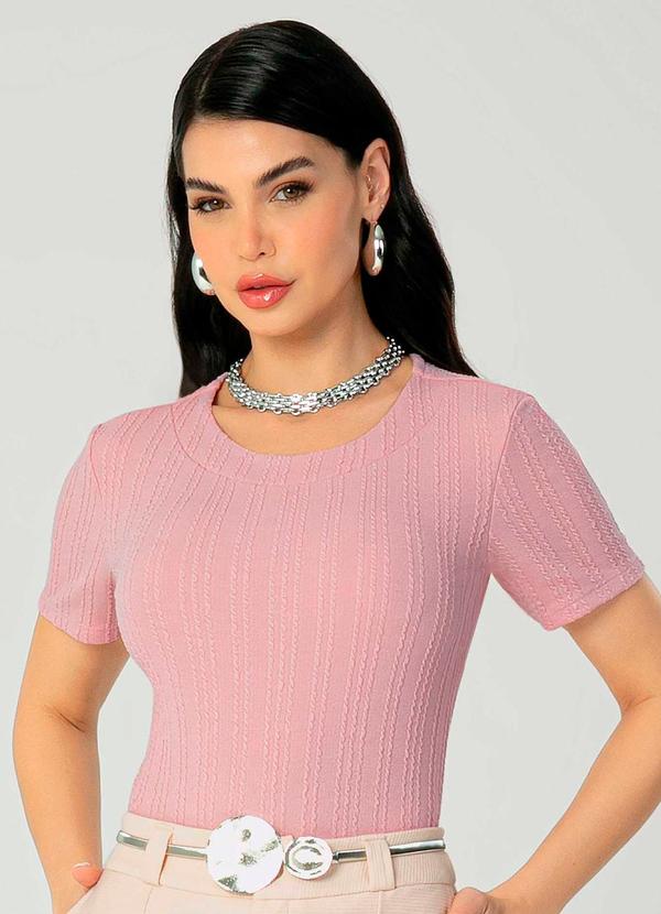 Gris - Blusa Feminina Adulta com Gola Anatômica Rosa 1