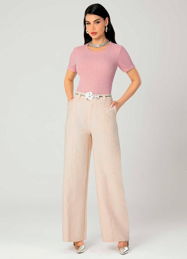 Gris - Blusa Feminina Adulta com Gola Anatômica Rosa 2