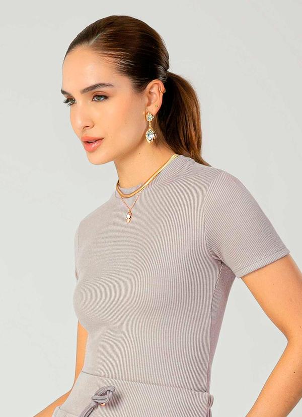 Gris - Blusa Feminina Adulta Versátil Cinza