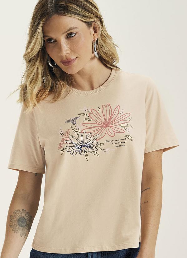 Marialicia - Blusa Feminina Adulto Bege