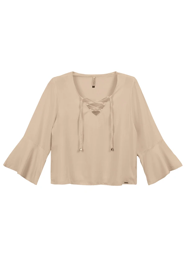Marialícia - Blusa Feminina Adulto Bege  5