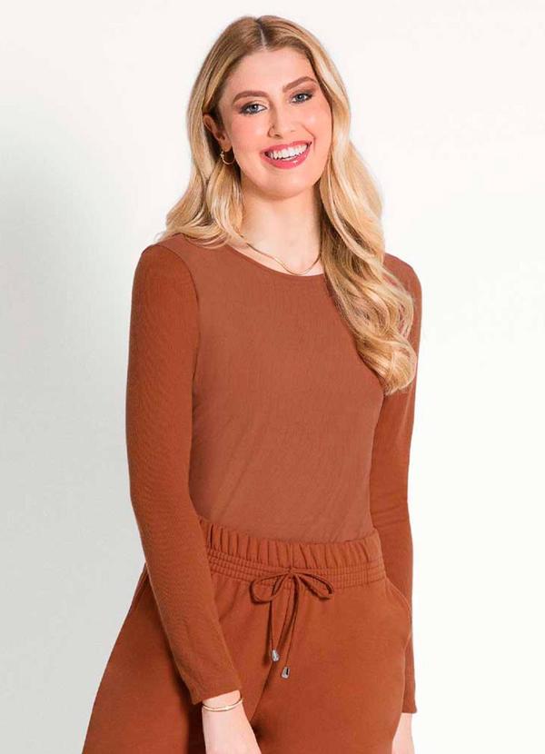 Habana - Blusa Feminina Adulto Moderna Marrom