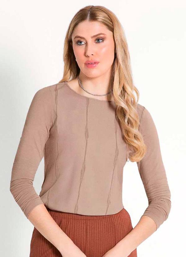 Habana - Blusa Feminina Adulto Sofisticação Marrom 1