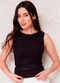 Doce Trama - Blusa Feminina Ajustada em Tule Sunset Preto - variação: Preto