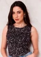 Doce Trama - Blusa Feminina Ajustada em Tule Sunset Preto - variação: Preto