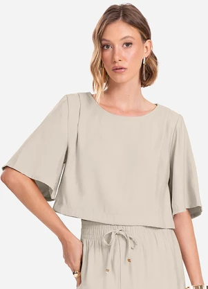 Endless - Blusa Feminina  Alfaiataria Bege - ENDLESS