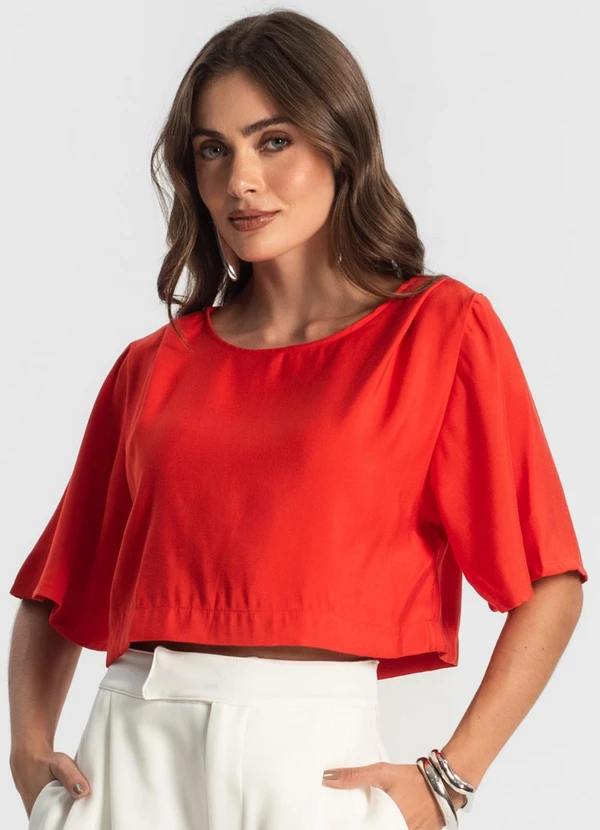 Endless - Blusa Feminina Alfaiataria Laranja