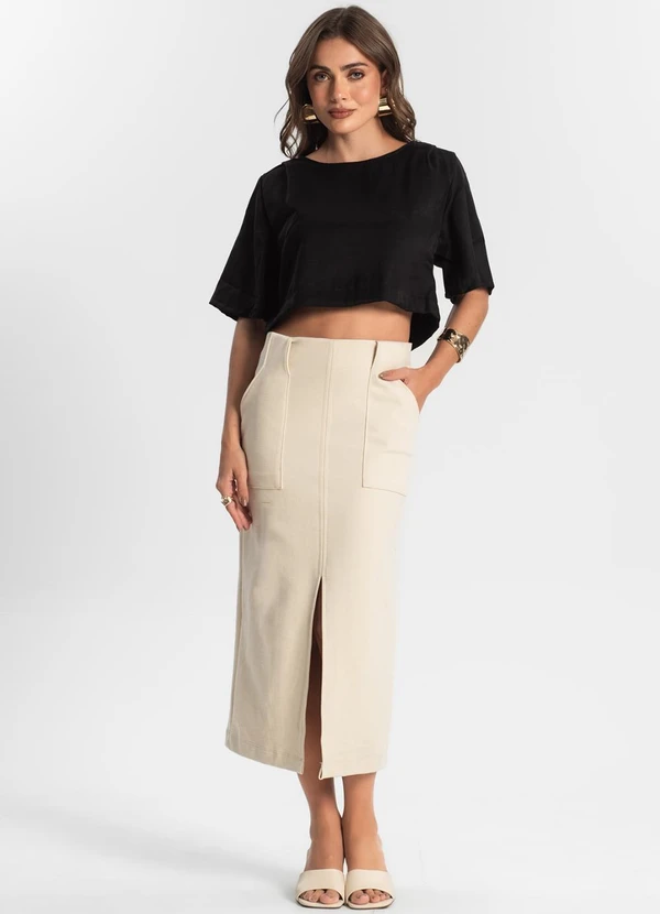 Endless - Blusa Feminina  Alfaiataria Preto 3