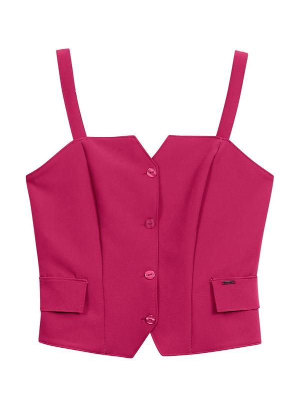 Marialícia - Blusa Feminina Alfaiataria Rosa