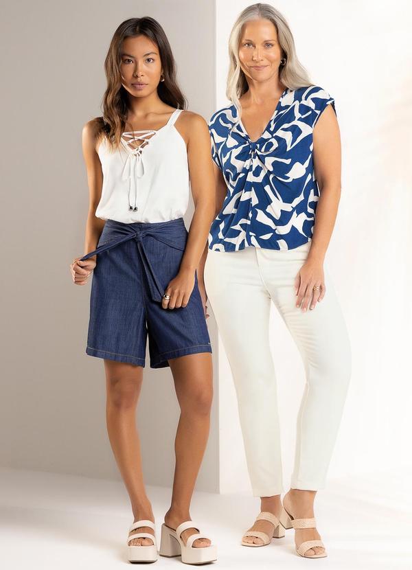 Marialícia - Blusa Feminina Amarracão Bege 3