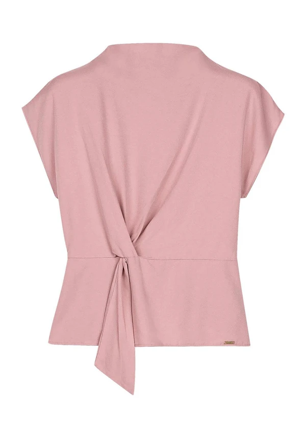 Marialícia - Blusa Feminina Amarração com Nó Rosa 4