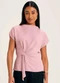 Marialícia - Blusa Feminina Amarração com Nó Rosa - variação: Rosa