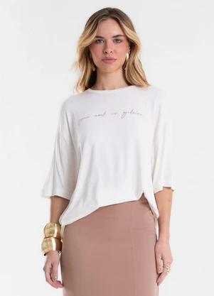 Endless - Blusa Feminina Ampla com Estampa Bege - ENDLESS