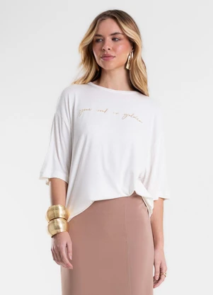 Endless - Blusa Feminina Ampla com Estampa Bege - ENDLESS
