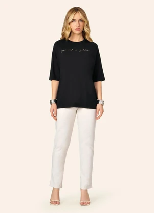 Endless - Blusa Feminina Ampla com Estampa Preto - ENDLESS