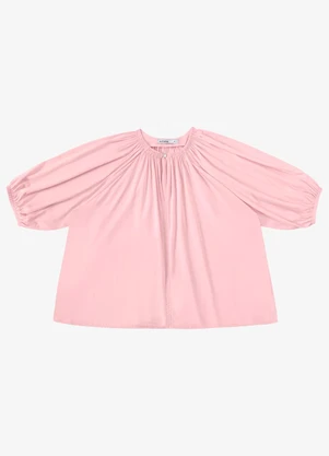 Endless - Blusa Feminina Ampla com Lastex em Viscose Rosa - ENDLESS