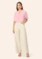 Endless - Blusa Feminina Ampla com Lastex em Viscose Bege - variação: Rosa