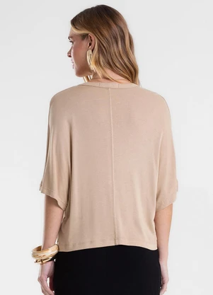 Endless - Blusa Feminina Ampla Viscotricot e Ribana Marrom - ENDLESS