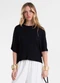 Endless - Blusa Feminina Ampla Viscotricot e Ribana Verde - variação: Preto