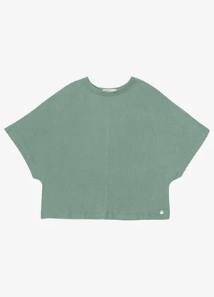 Endless - Blusa Feminina Ampla Viscotricot e Ribana Verde - ENDLESS