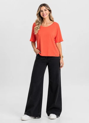Rovitex - Blusa Feminina Andorra Flamê Básica Laranja - ROVITEX