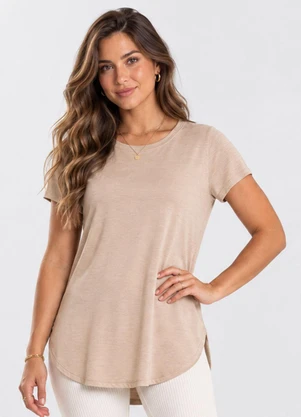 Rovitex - Blusa Feminina Andorra Flamê Básica Marrom - ROVITEX