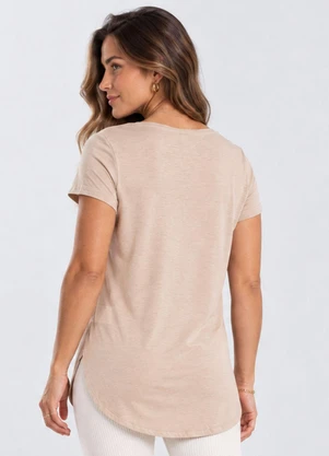 Rovitex - Blusa Feminina Andorra Flamê Básica Marrom - ROVITEX