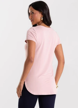Rovitex - Blusa Feminina Andorra Flamê Básica Rosa - ROVITEX