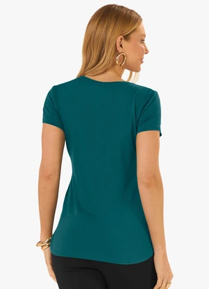 Rovitex - Blusa Feminina Andorra Flamê Básica Verde - ROVITEX
