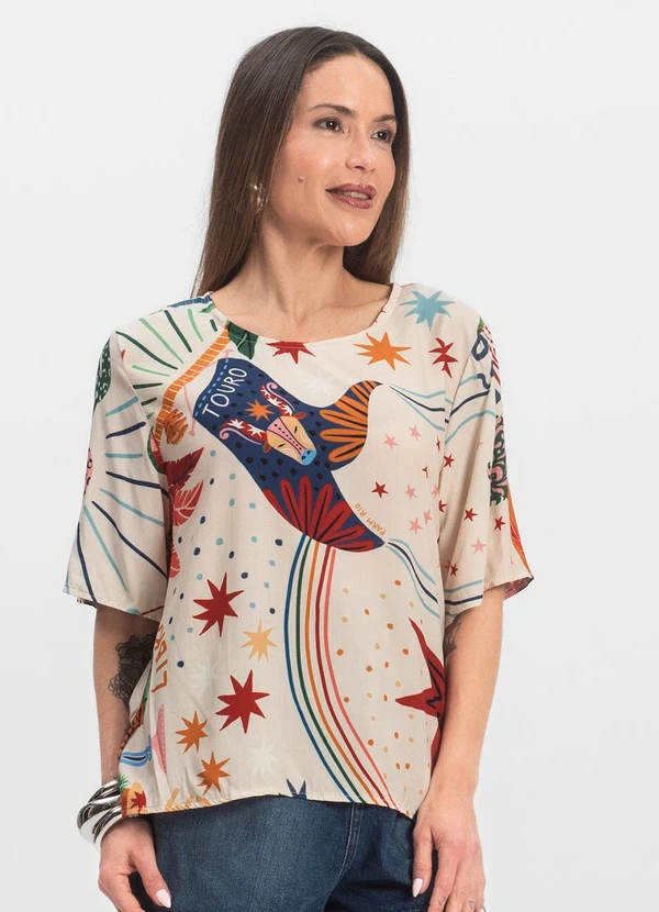 Infinita Cor - Blusa Feminina Azul