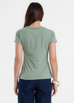 Rovitex - Blusa Feminina Baby Look em Meia Malha Verde - ROVITEX