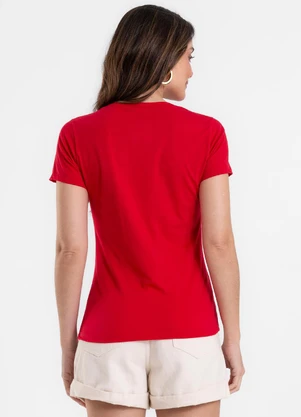 Rovitex - Blusa Feminina Baby Look em Meia Malha Vermelho - ROVITEX