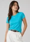 Infinita Cor - Blusa Feminina Básica Algodão Azul - variação: Azul