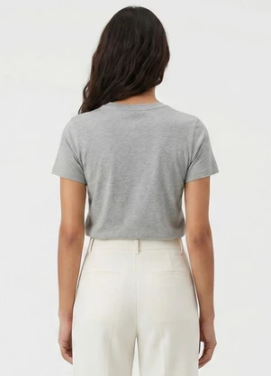 Infinita Cor - Blusa Feminina Básica Algodão Cinza - INFINITA COR