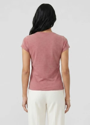 Infinita Cor - Blusa Feminina Básica Algodão Rosa - INFINITA COR