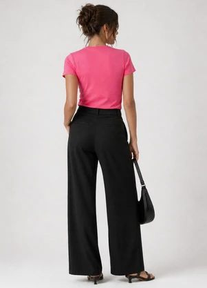 Infinita Cor - Blusa Feminina Básica Algodão Rosa - INFINITA COR