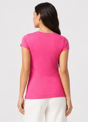 Infinita Cor - Blusa Feminina Básica Algodão Rosa - INFINITA COR