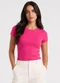 Infinita Cor - Blusa Feminina Básica Algodão Azul - variação: Rosa