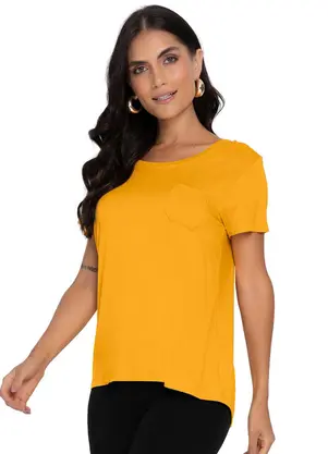 Rovitex - Blusa Feminina Básica Amarelo - ROVITEX