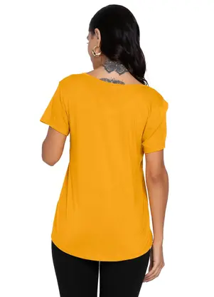 Rovitex - Blusa Feminina Básica Amarelo - ROVITEX