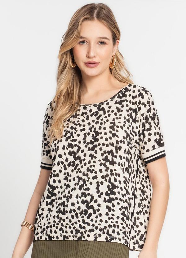 Rovitex - Blusa Feminina Básica Ampla Bege