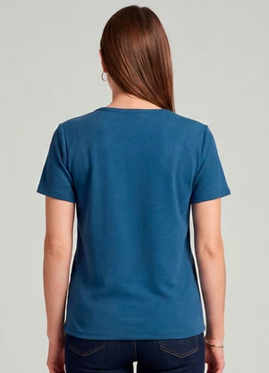 Infinita Cor - Blusa Feminina Básica Azul - INFINITA COR