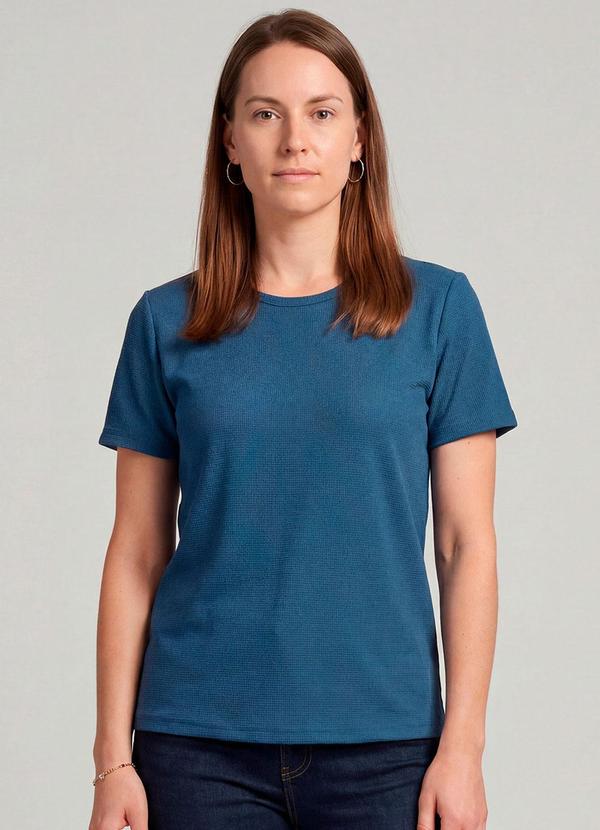 Infinita Cor - Blusa Feminina Básica Azul