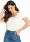 Rovitex - Blusa Feminina Básica Branco - variação: Bege