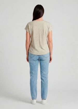 Infinita Cor - Blusa Feminina Básica Bege - INFINITA COR