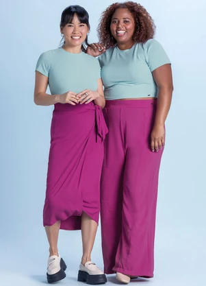 Marialícia - Blusa Feminina Básica Canelada Gola Alta Azul - MARIALÍCIA
