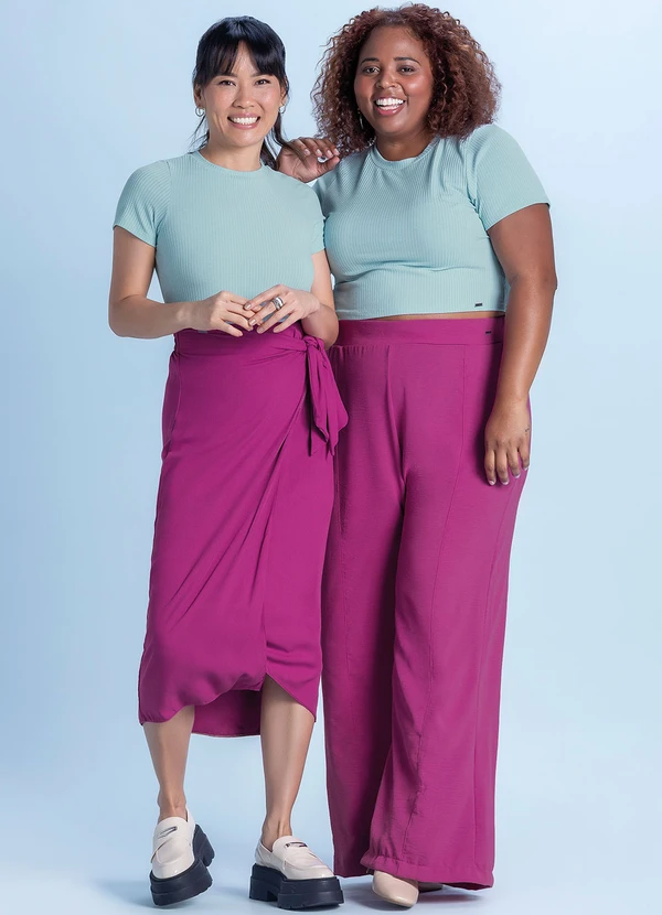 Marialícia - Blusa Feminina Básica Canelada Gola Alta Azul 2